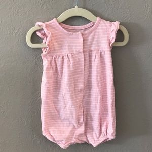 Sweet Baby Pink and Pin Stripe Romper